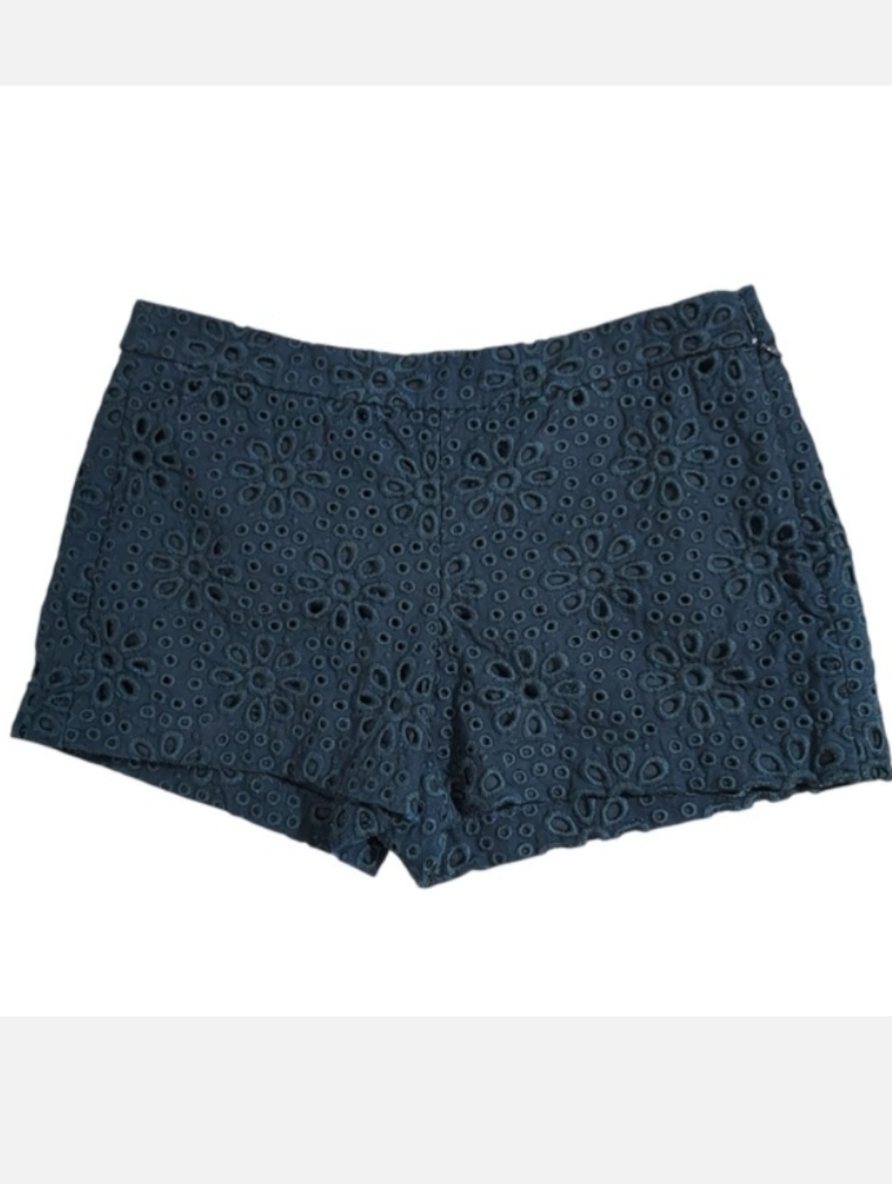J. Crew Navy Pinwheel Eyelet Shorts 10
